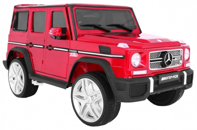Mercedes AMG G65 Elektroauto für Kinder Rot lackiert + Gepäckträger + Lichter Geräusche