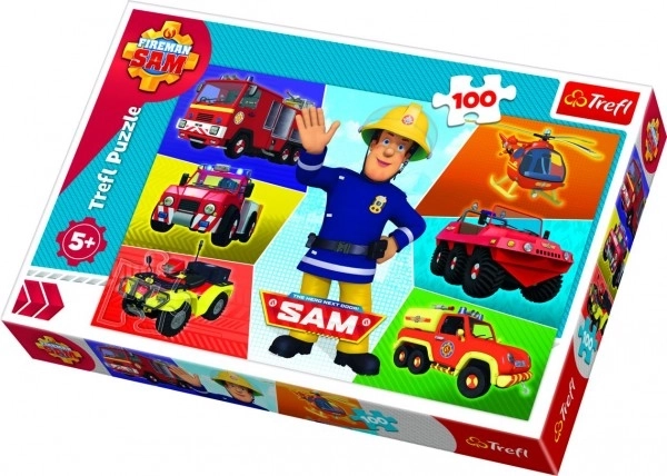 Puzzle 100 Teile - Feuerwehrauto Sam