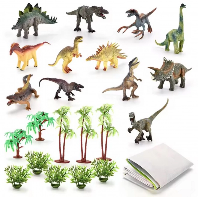 Woopie Dinosaurierpark Set Figuren mit Spielmatte und Zubehör