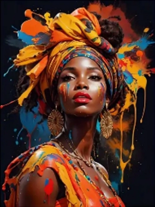 Diamantmalerei Afrikanerin 30x40 cm