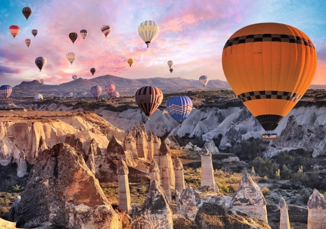 Puzzle Heißluftballons über Kappadokien 1000 Teile Mit Puzzleunterlage