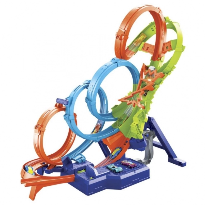 Hot Wheels Vierfach-Looping-Rennstrecke