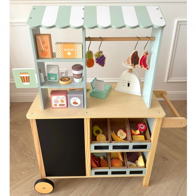 Woopie Green großer multifunktionaler Holzladen Food Truck Set