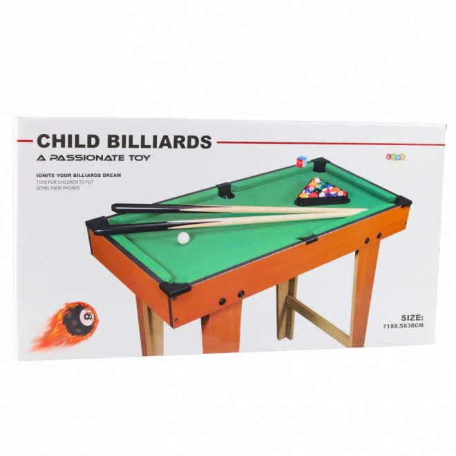 Mini Billiardtisch aus Holz mit Kugeln und Queues