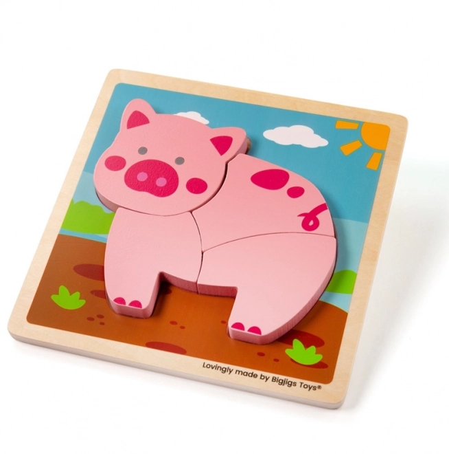 Bigjigs Spielzeug Einlegepuzzle Schweinchen