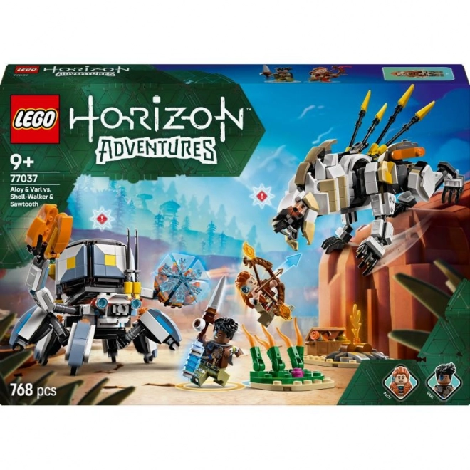 Lego Horizon Abenteuer Aloy und Varl gegen Krabbenläufer und Sägenzahn