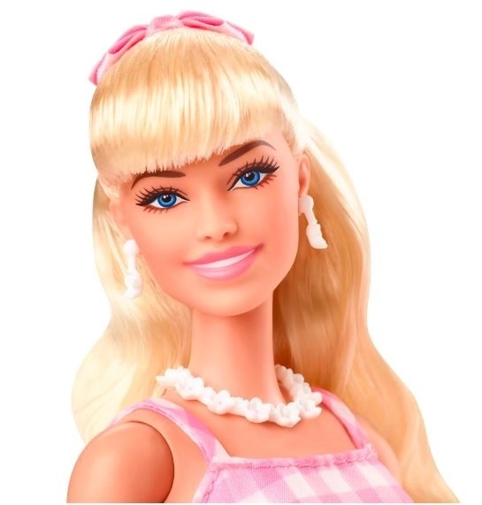 Filmische Barbie-Puppe Margot Robbie als Barbie im rosa Kleid