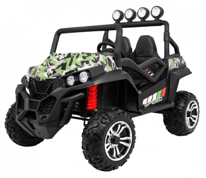Kinder Geländewagen Grand Buggy 4x4 mit Tarnung, LED-Beleuchtung und MP3-Radio