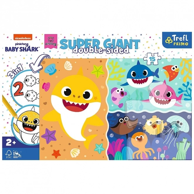 Zweiseitiges Puzzle Baby Shark SUPER RIESIG