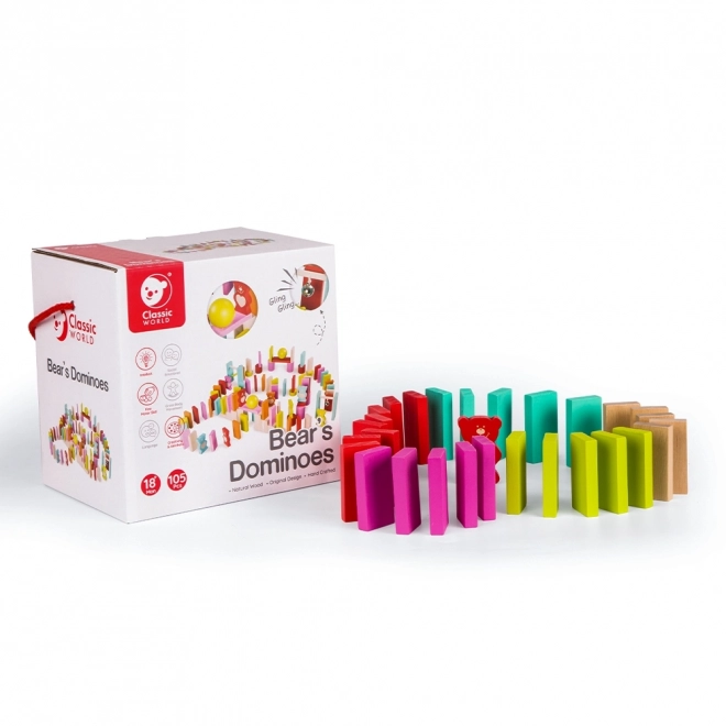 Drewniane Domino Bären 105-teilig von Classic World