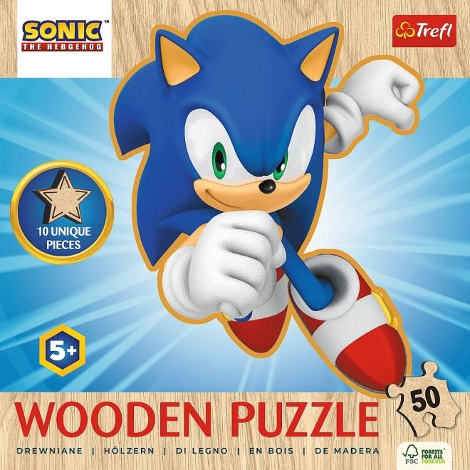 Fröhlicher Sonic Holzpuzzle