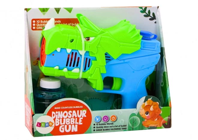 Seifenblasenpistole Dinosaurier blau und grün