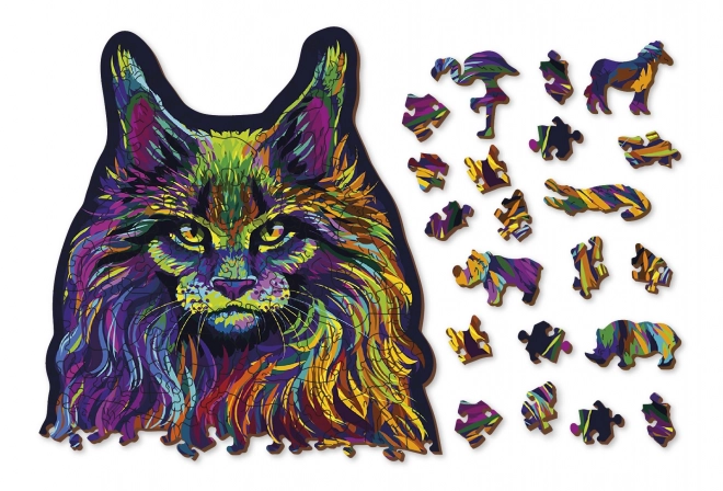 Holzpuzzle Regenbogen Wilde Katze 140 Teile