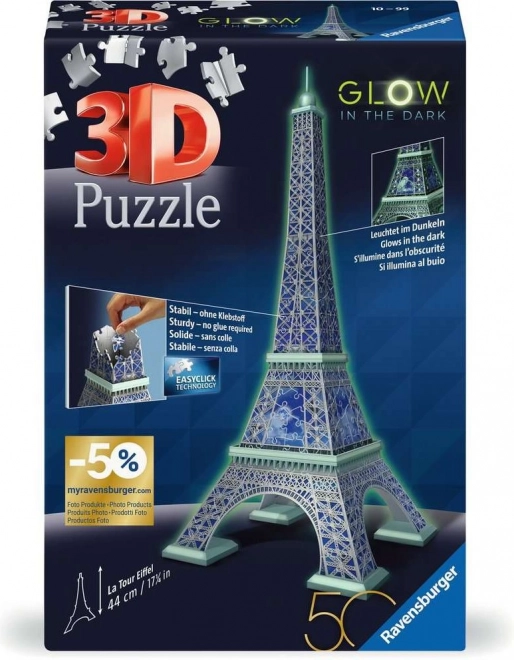 Ravensburger Leuchtendes 3D-Puzzle Eiffelturm 224 Teile