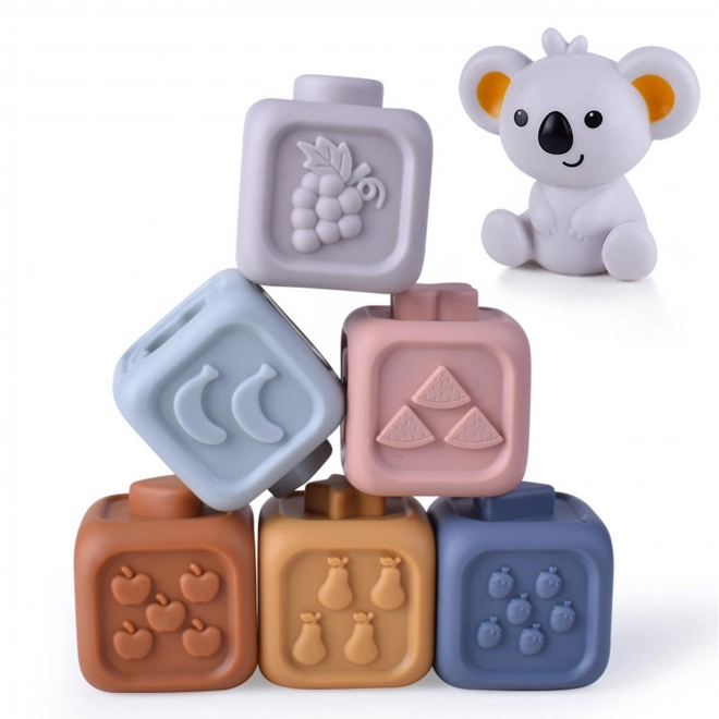 Woopie Baby Lernpyramide & Sensorische Bausteine 2 in 1 Beißring Zahlen