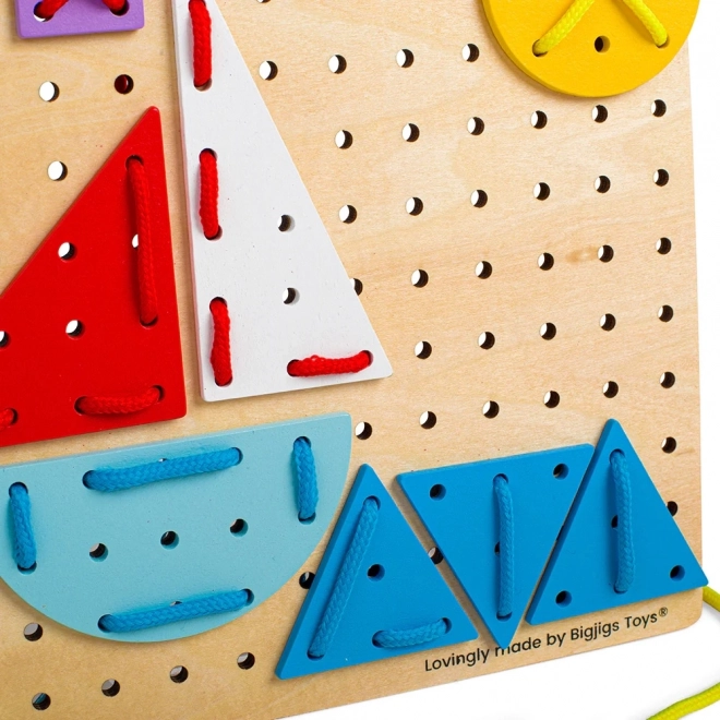 Bigjigs Toys Holz Schnürspiel Geometrische Formen