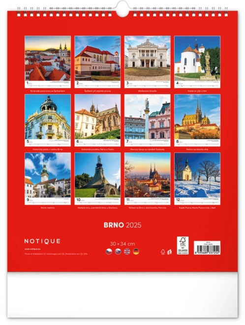 Notique Wandkalender Brno 2025