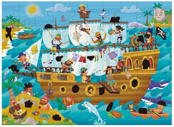 Magiereiches Piratenschiff-Puzzle 50 Teile