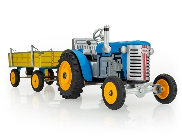 Traktor mit Anhänger Blau - Schlüsselaufzug 1:25 von Kovap