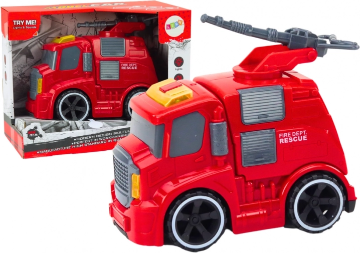 Feuerwehrkanone Truck Geräusche Lichter Antrieb Rot