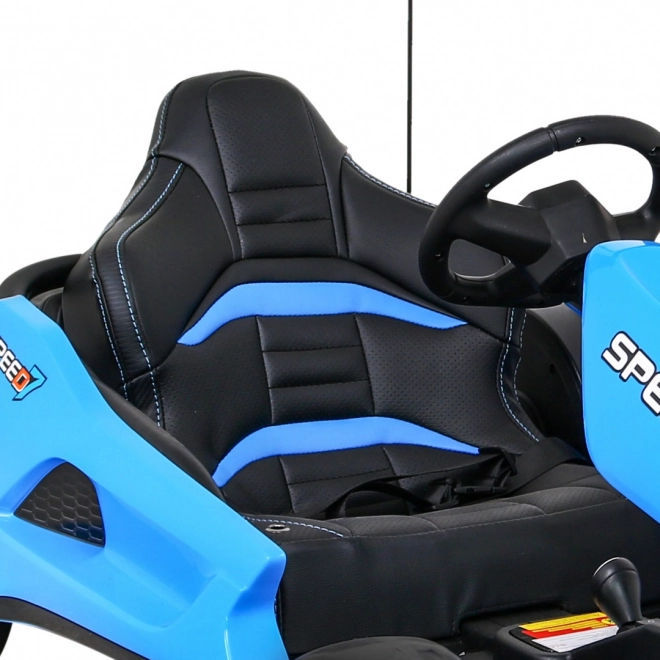 Speed 7 Drift King batteriebetriebene Gokart für Kinder Blau + Driftfunktion + Sportsitz + 2 Geschwindigkeiten + EVA