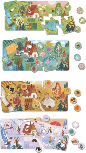 Vier schöne Szenen der Jahreszeiten