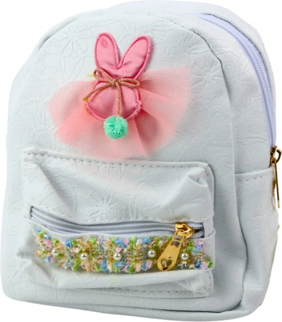 Kinder-Rucksack mit Häschen und dekorativer Schleife weiß