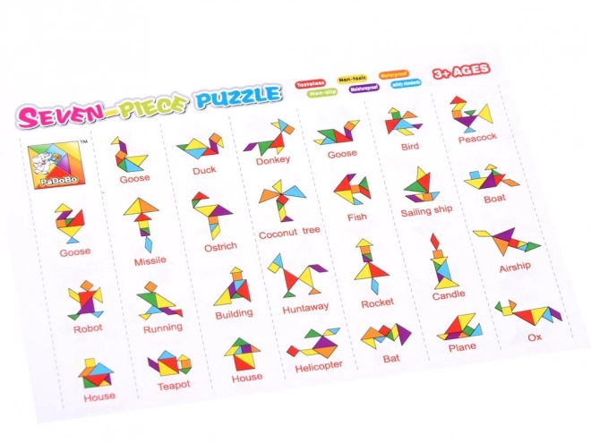 Bunte logik-puzzlespiel Tangram