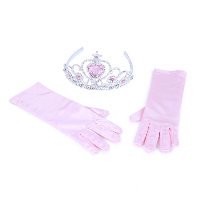 Prinzessin-Handschuhe mit Krone - Rosa