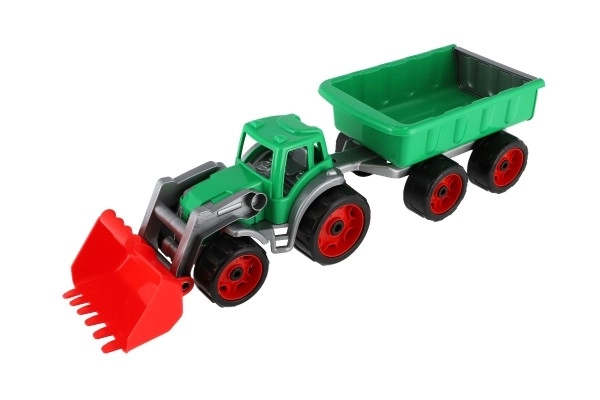 Bunter Traktor mit Anhänger und Schaufel für Kinder