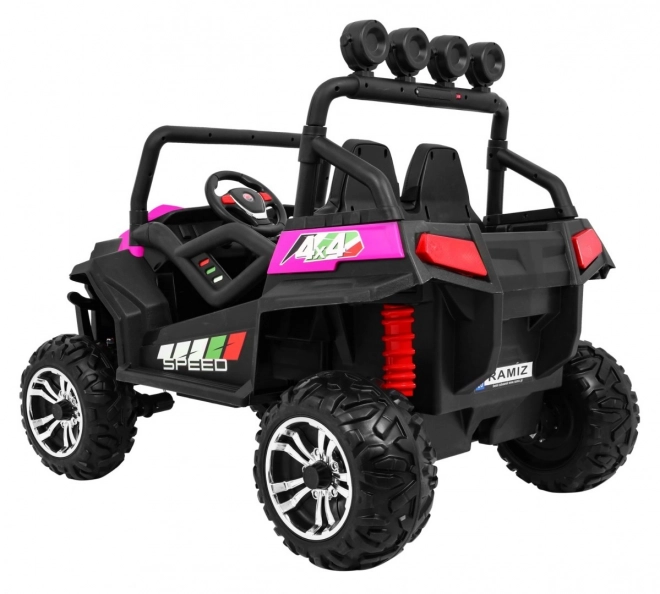 Kinder-Geländebuggy Grand Lift rosa + Allradantrieb + Fernbedienung + Gepäckträger + Radio MP3 + LED Leuchte