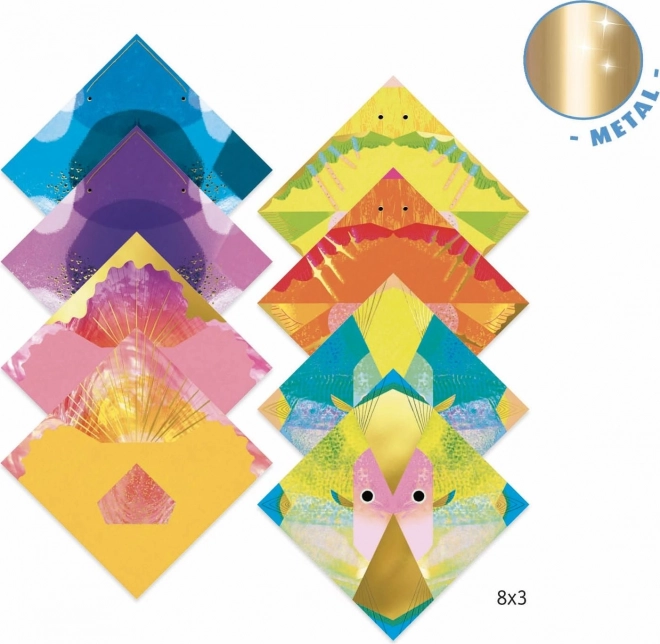 Origami metallisch unter Wasser