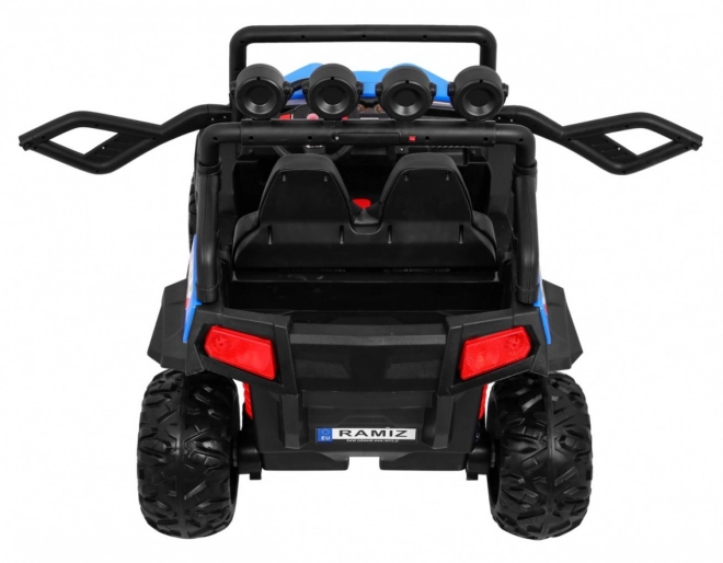 Grand Buggy Strong Lift pro Kinder Blau + Antrieb 4x4 + Fernbedienung + Gepäckträger + Radio MP3 + LED-Diode