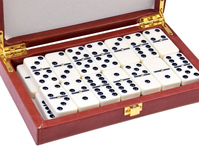 Elegantes Domino Spiel im Lederbox