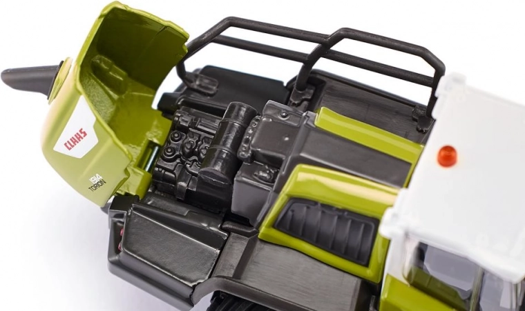 Öffnende Motorhaube und Knicklenkung