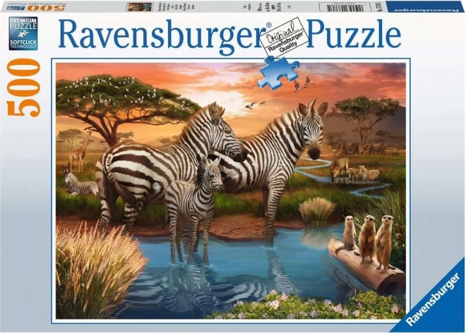 Ravensburger Puzzle Zebras am Wasserloch 500 Teile