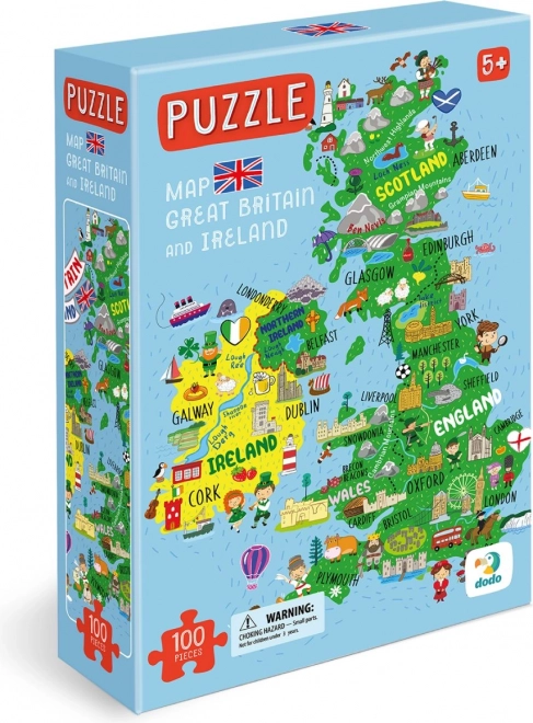 DODO Puzzlekarte von Großbritannien und Nordirland 100 Teile