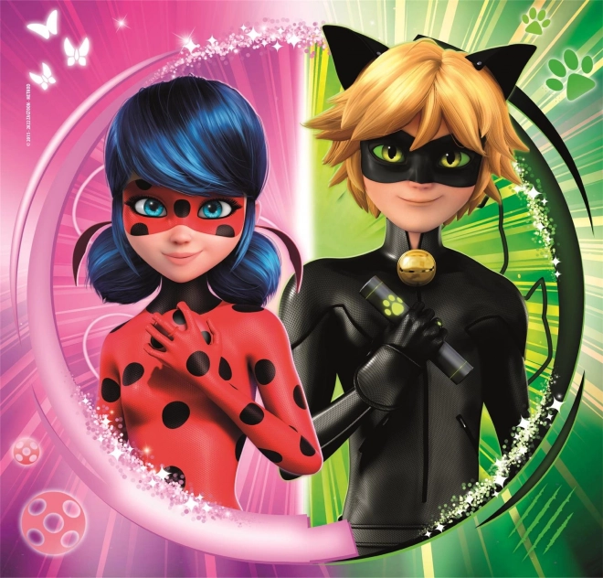 Puzzle Miraculous Ladybug und Schwarze Katze 3x48 Teile