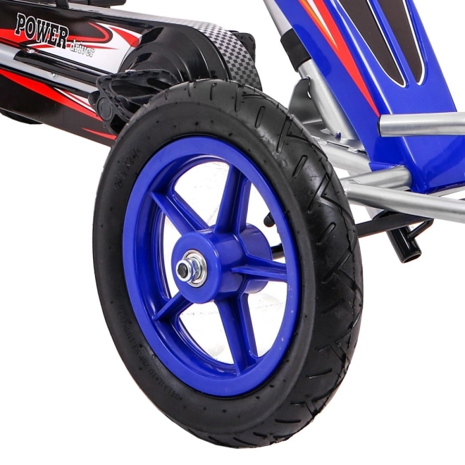 Gokart Full Ahead AIR mit Pedalen für Kinder ab 3 Jahren Blau + Sitzverstellung + Aufblasbare Räder + Handbremse