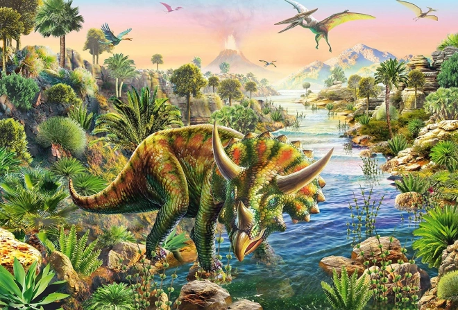 Mutiger Triceratops im Dschungel