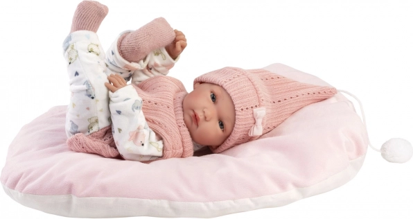 Realistische Babypuppe MÄDCHEN mit Vollvinylkörper 35 cm