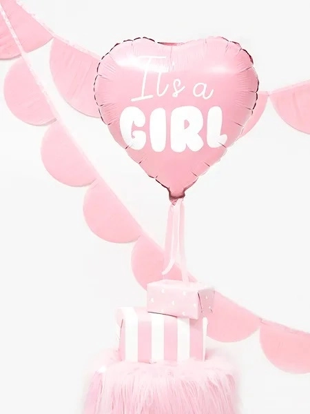 Folienballon Herz It's a Girl Pink