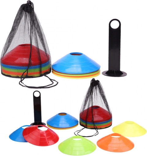 Set von Trainingshütchen mit Halter und Tasche 50 Stk.