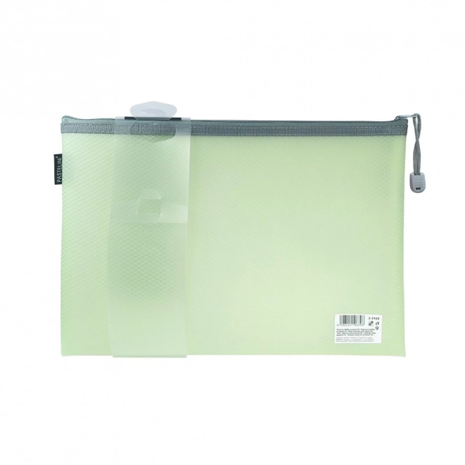 Mesh-Tasche mit Reißverschluss A4 Pastelini grün