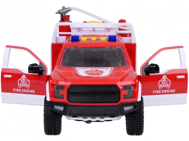 Feuerwehrwagen mit Drehschlauch und Pumpe für Kinder