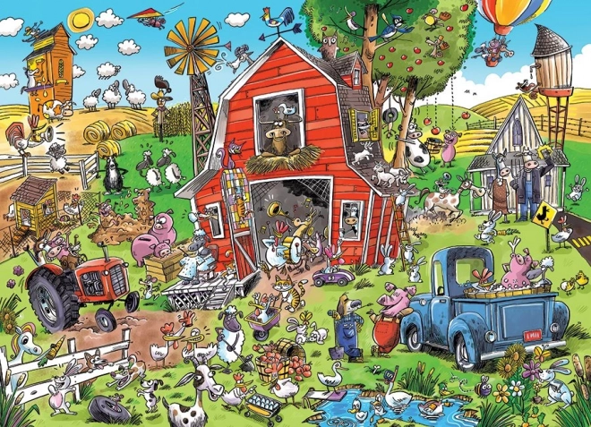 Familienpuzzle Verrückter Bauernhof 350 Teile COBBLE HILL