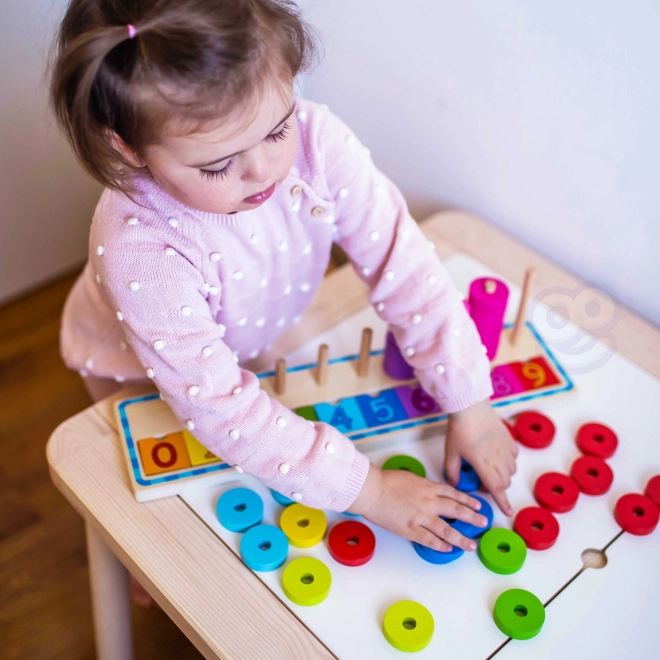 Holzpuzzle Farben und Zahlen lernen Montessori
