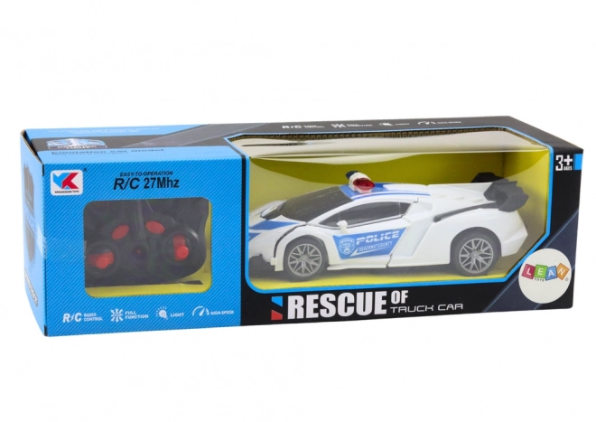 Polizeiauto R/C 2-in-1 Auto-Roboter mit Licht und Ton