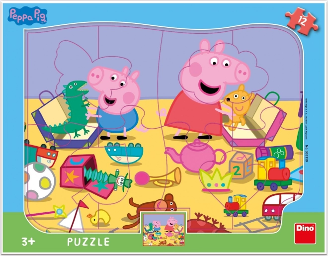 DINO Puzzle Peppa Pig Formen 12 Teile