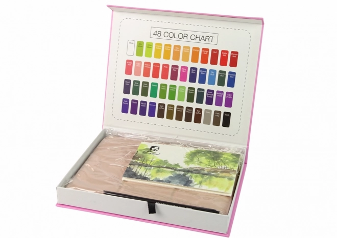 Künstler-Set mit 48 Aquarellfarben und Zubehör